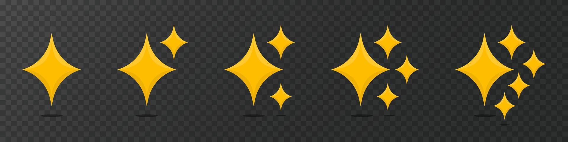 Star icon set. Yellow Stars. Stars collection. vector