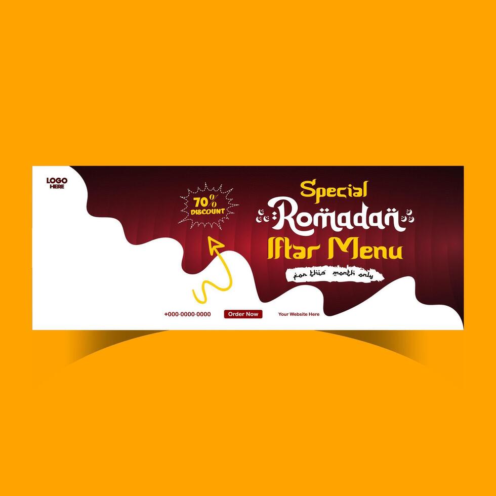 Ramadan food menu post design and social media banner template vector