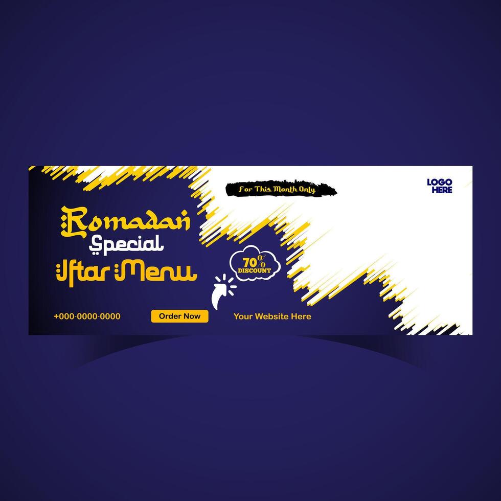 Ramadan food menu post design and social media banner template vector
