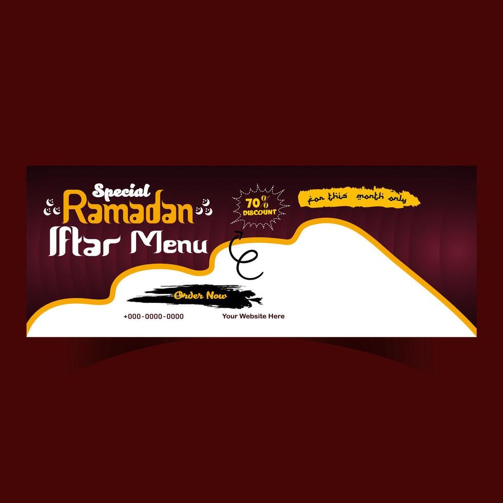 Ramadan food menu post design and social media banner template vector