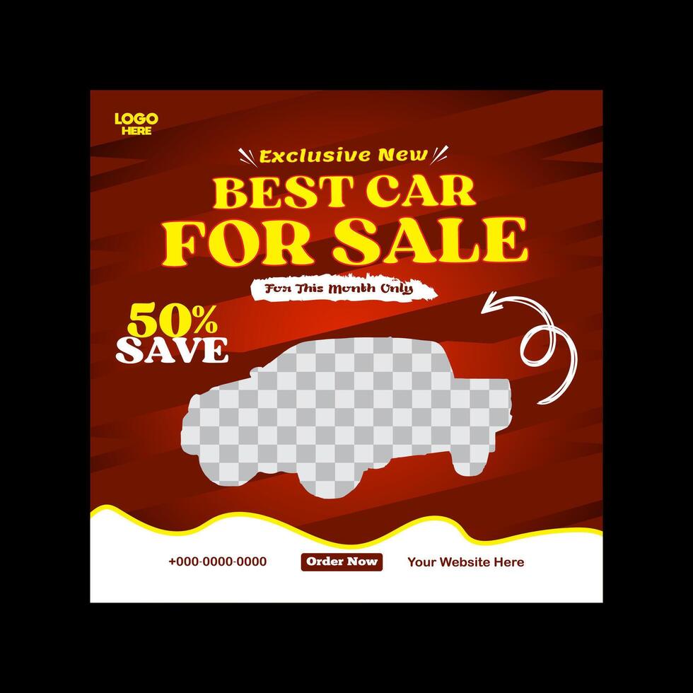 car rent or sale post design and social media banner template vector