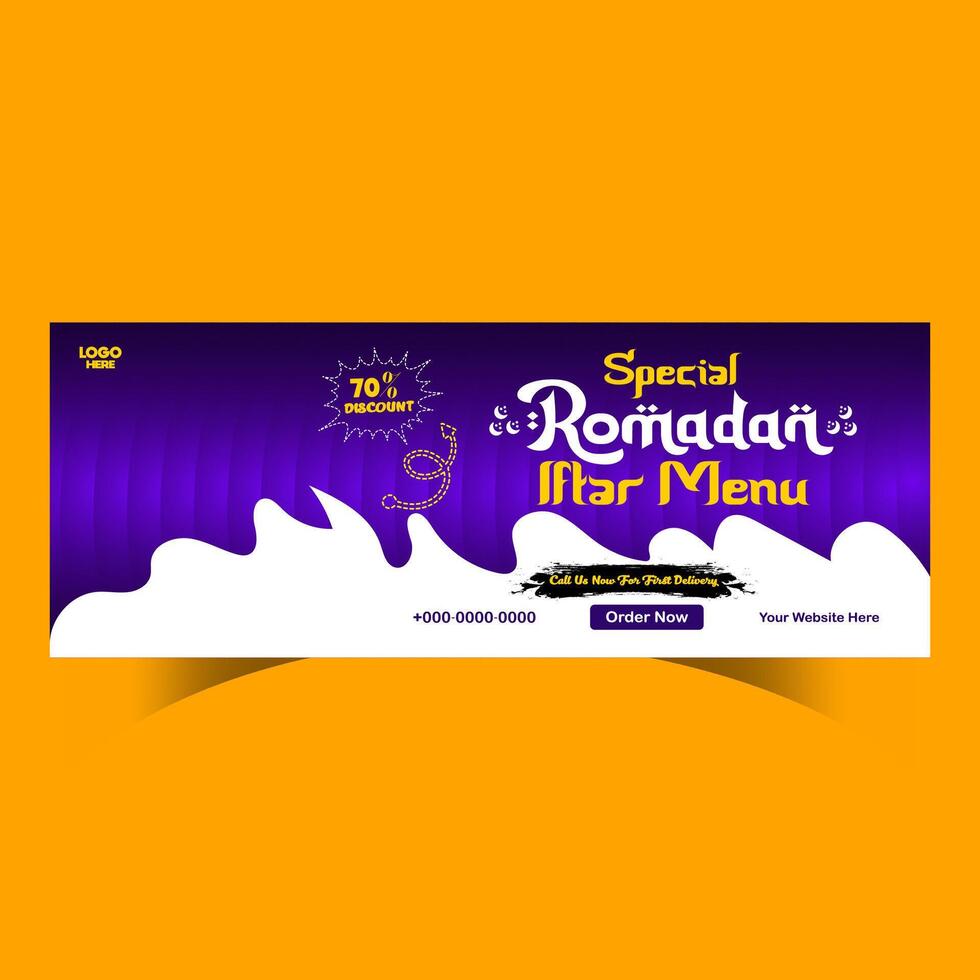 Ramadan food menu post design and social media banner template vector
