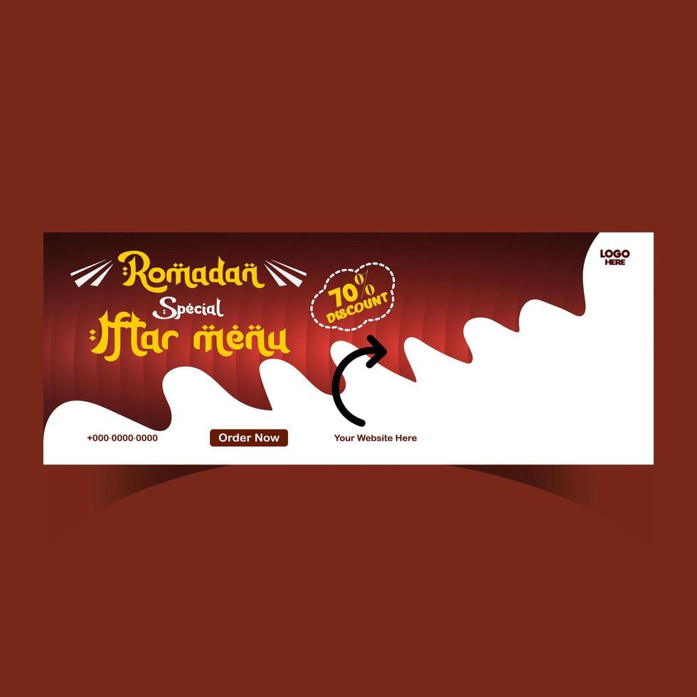 Ramadan food menu post design and social media banner template vector