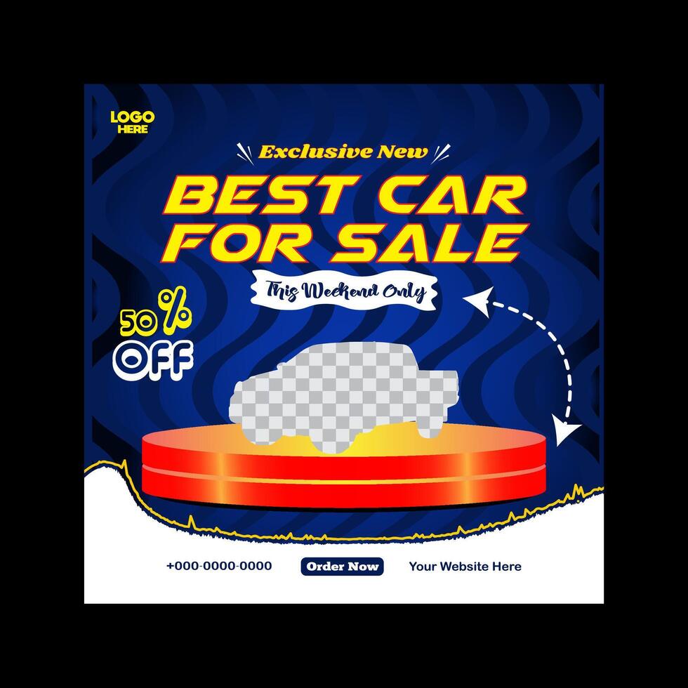 car rent or sale post design and social media banner template vector