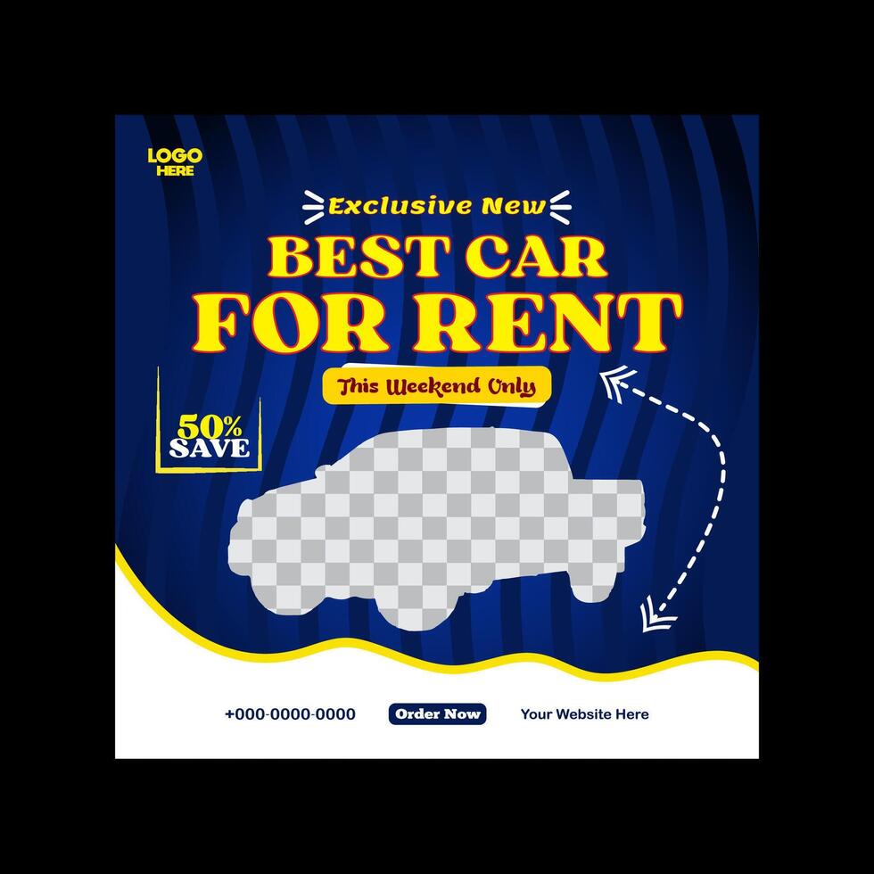 car rent or sale post design and social media banner template vector