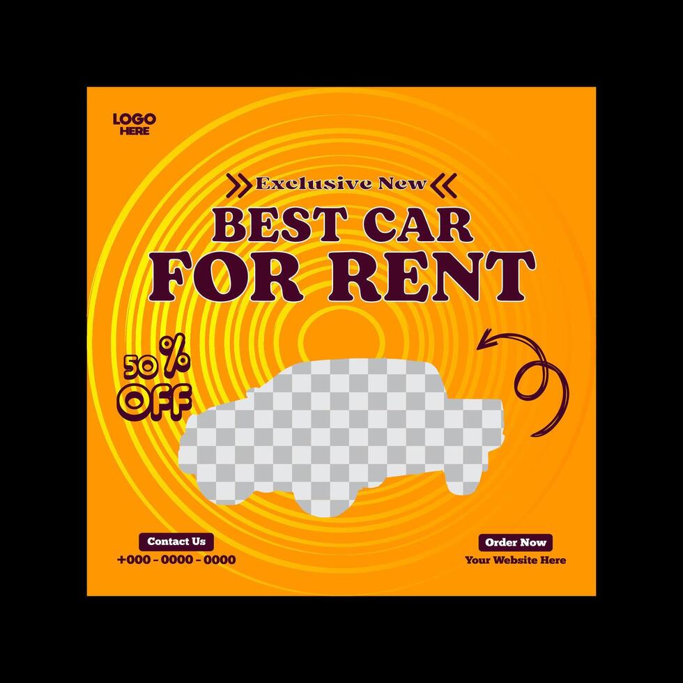 car rent or sale post design and social media banner template vector