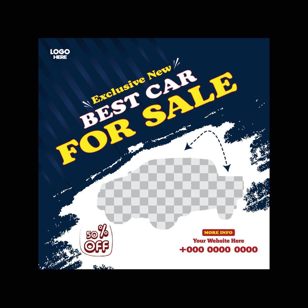 car rent or sale post design and social media banner template vector