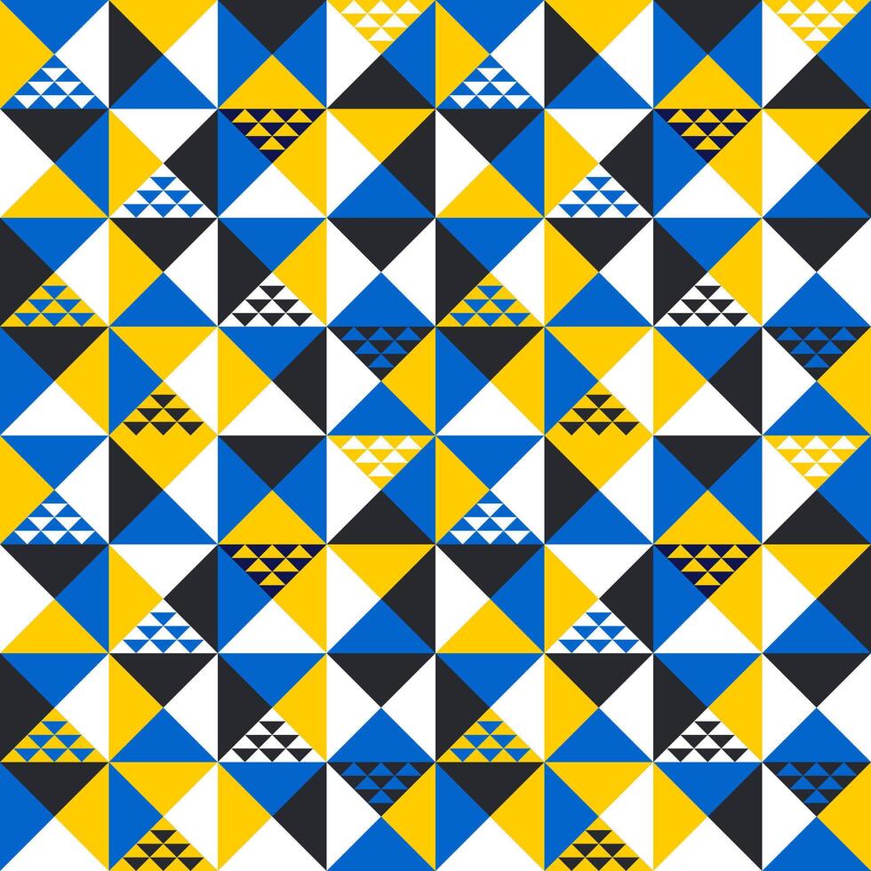 poligonal sin costura modelo. de moda amarillo y azul triangulos. vector