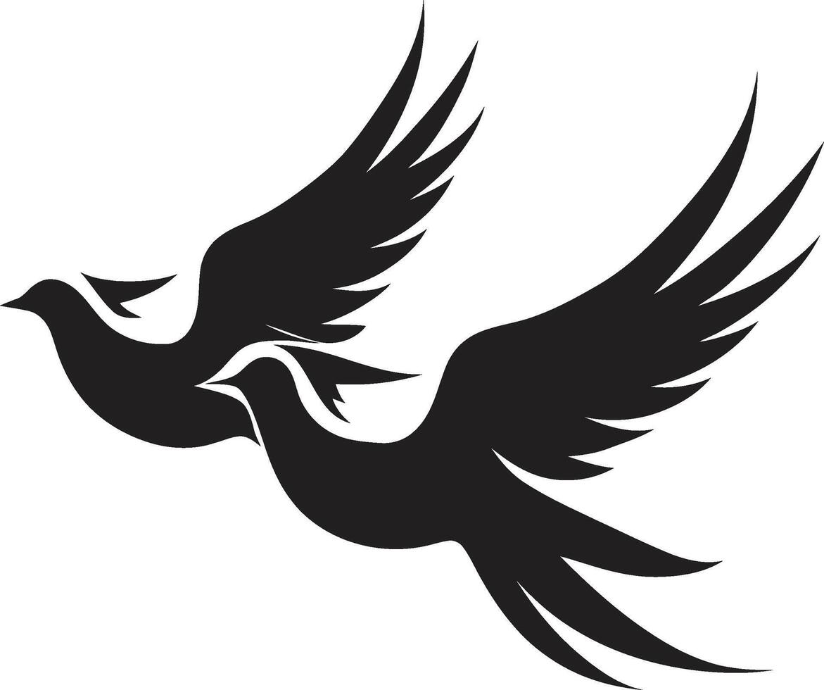 Wings of Unity Dove Pair Eternal Harmony Dove Pair Emblem vector