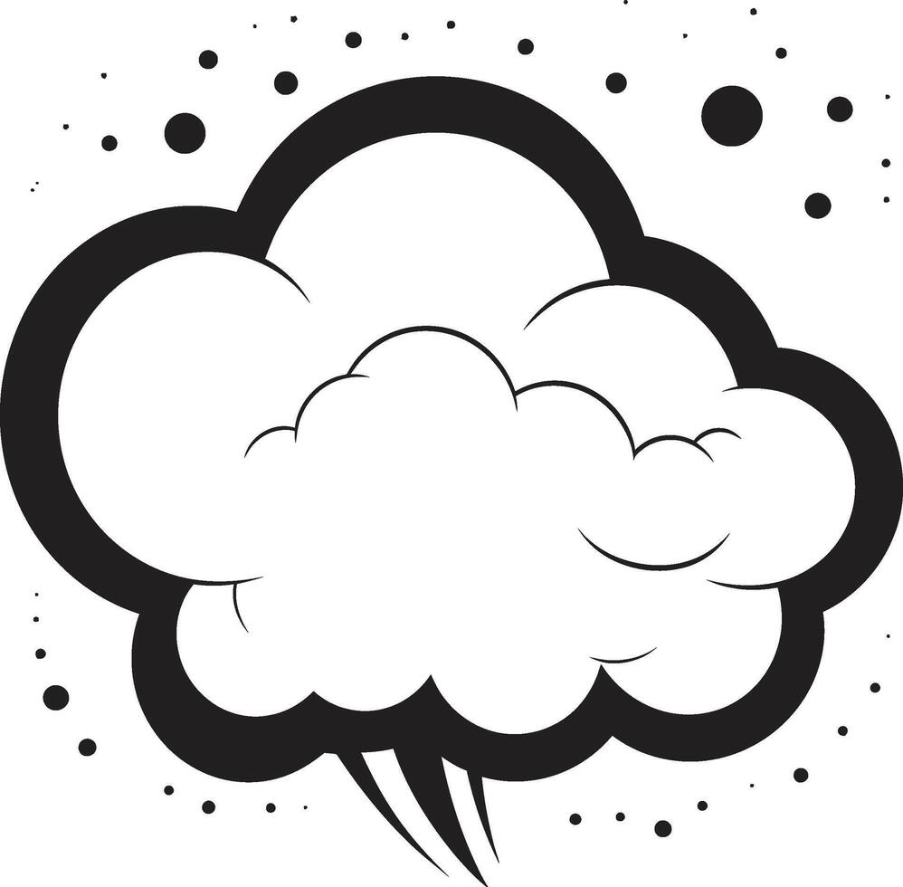 Whirlwind Wording Dynamic Black Speech Cloud Ink Splash Bubble Retro PopArt Comic vector