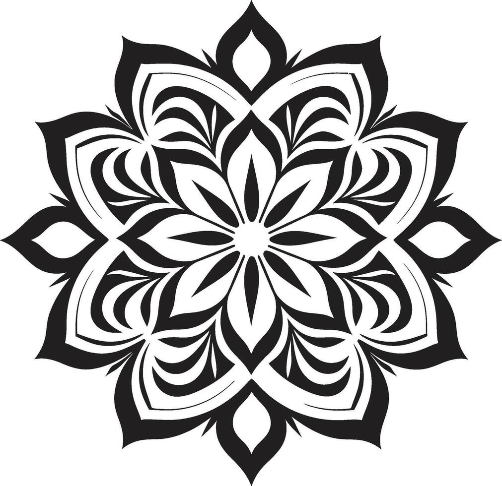 infinito serenidad negro presentando mandala modelo espiritual espirales elegante mandala en negro vector