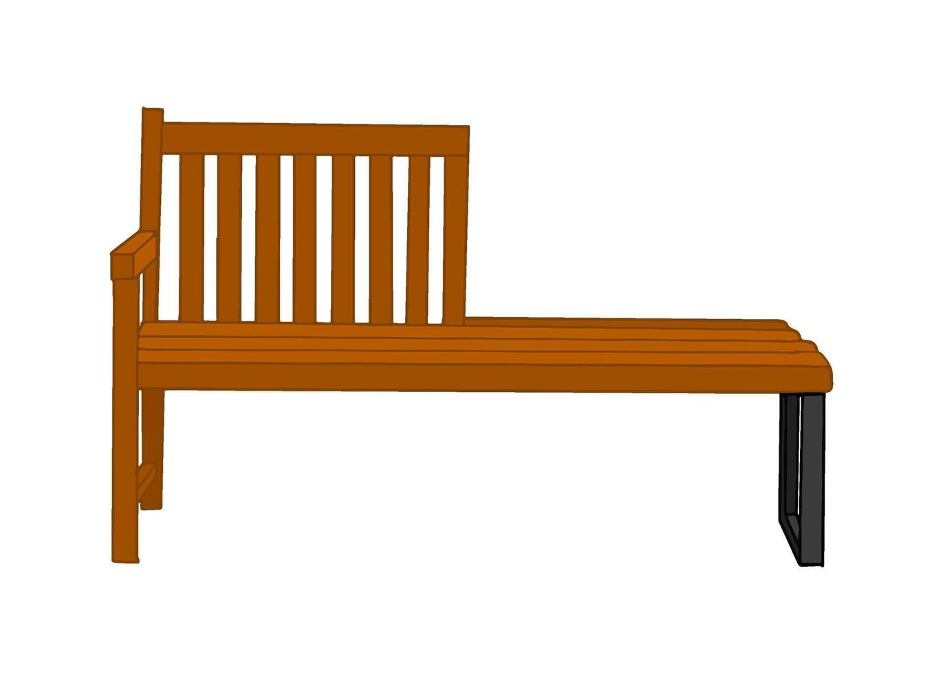 Wooden Garden Bench vector
