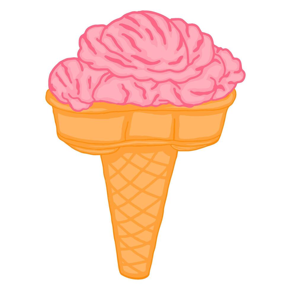 Strawberry Ice Cream Cone vector
