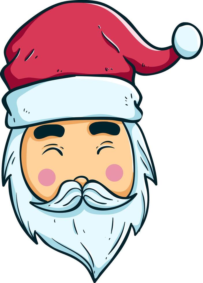cute santa head with happy face vector