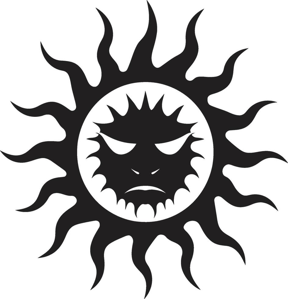 Angry Radiance Black of Sun Infernal Outburst Angry Sun in vector