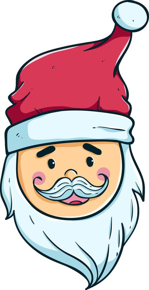 cute santa head with happy face vector