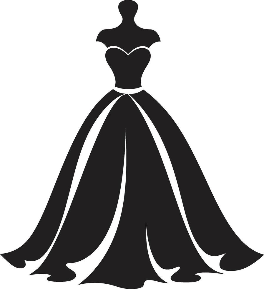 Couture Glamour Womans Dress Modern Elegance Stylish Black Dress vector