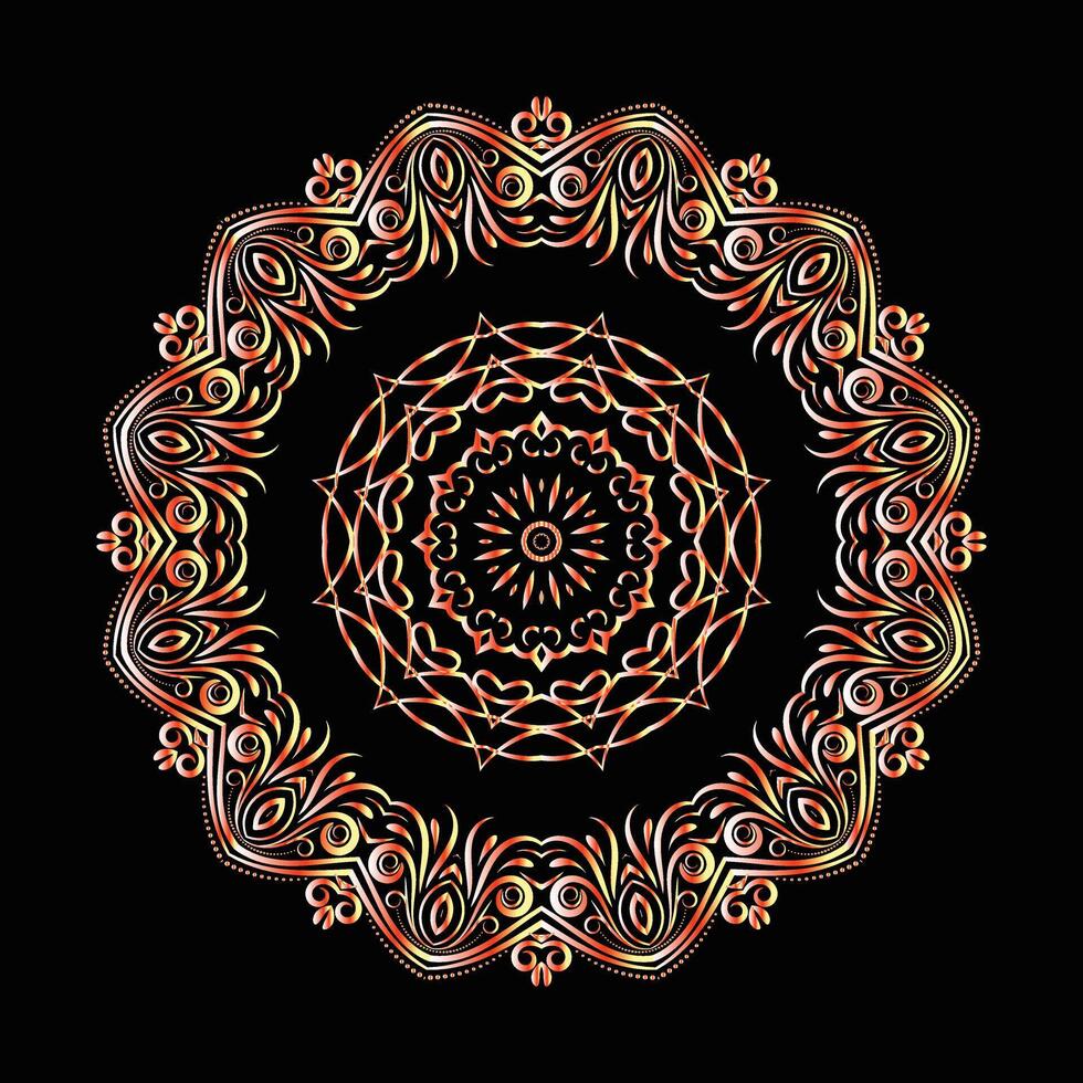 creative floral febric pattern mandala design vector