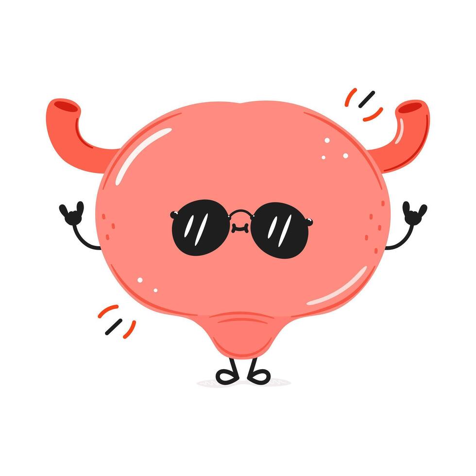Bladder character. Hand drawn cartoon kawaii character illustration icon. Isolated on white background Bladder character concept vector