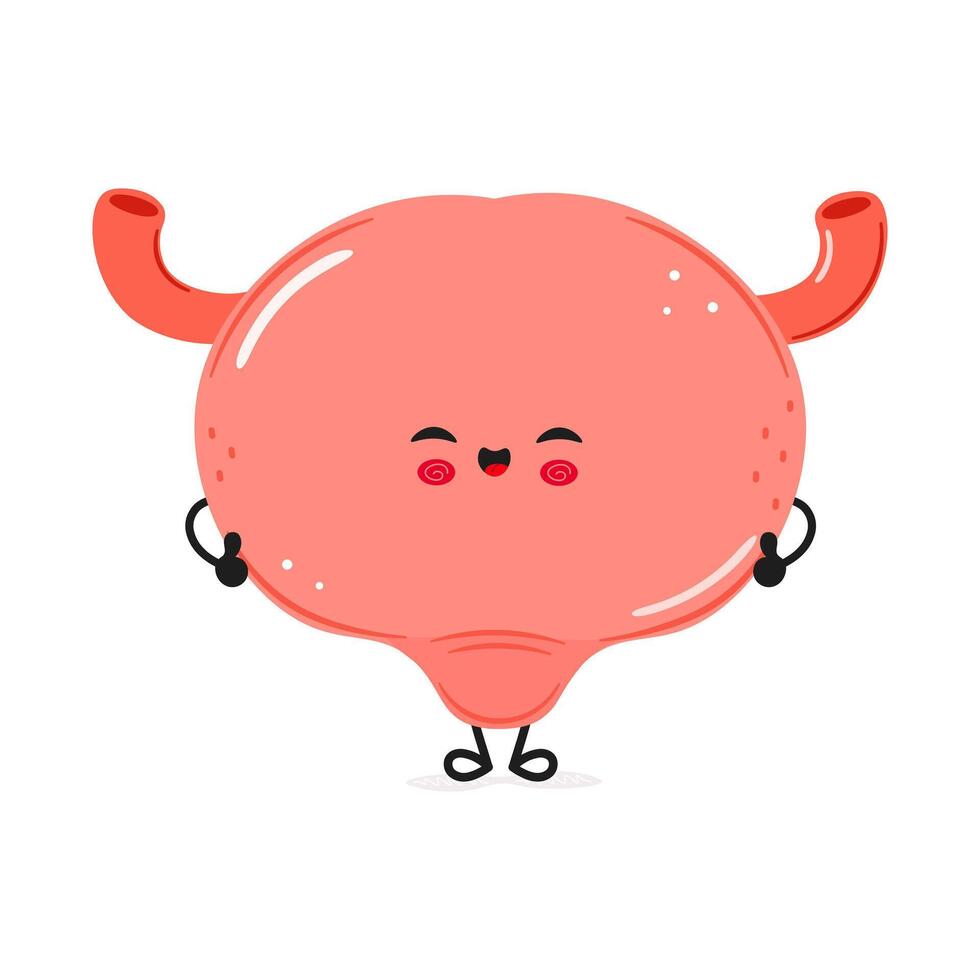 Bladder character. hand drawn cartoon kawaii character illustration icon. Isolated on white background Bladder character concept vector
