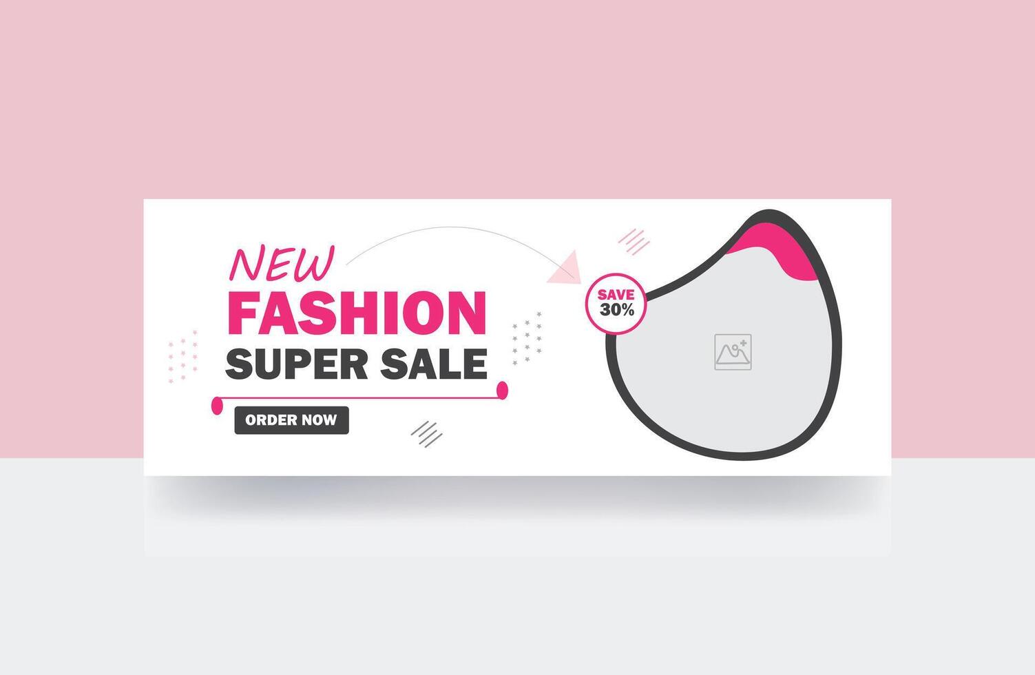 New fashion super sale social media banner web cover template vector