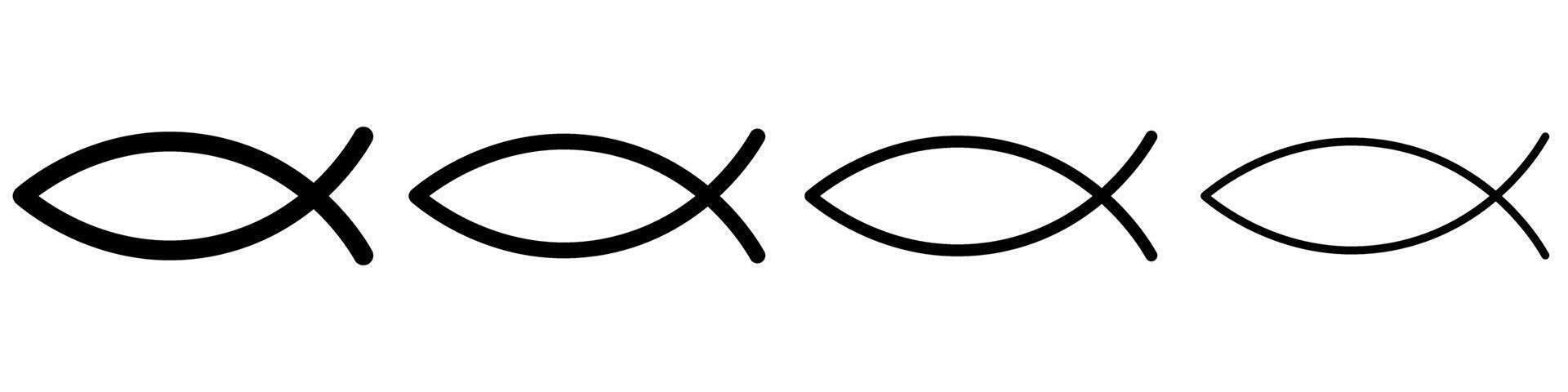 cristiano pescado icono conjunto básico sencillo diseño vector