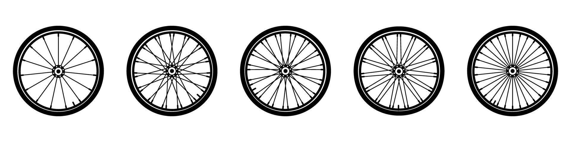 Bicycle wheels icon set basic simple design vector