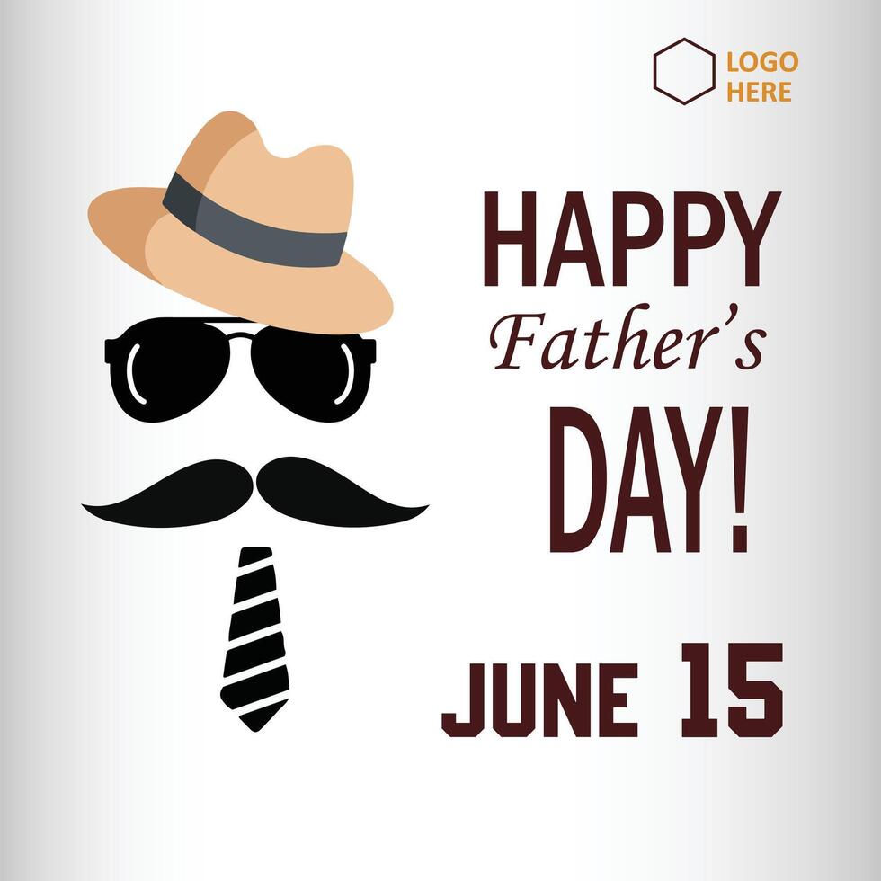 Fathers day template vector