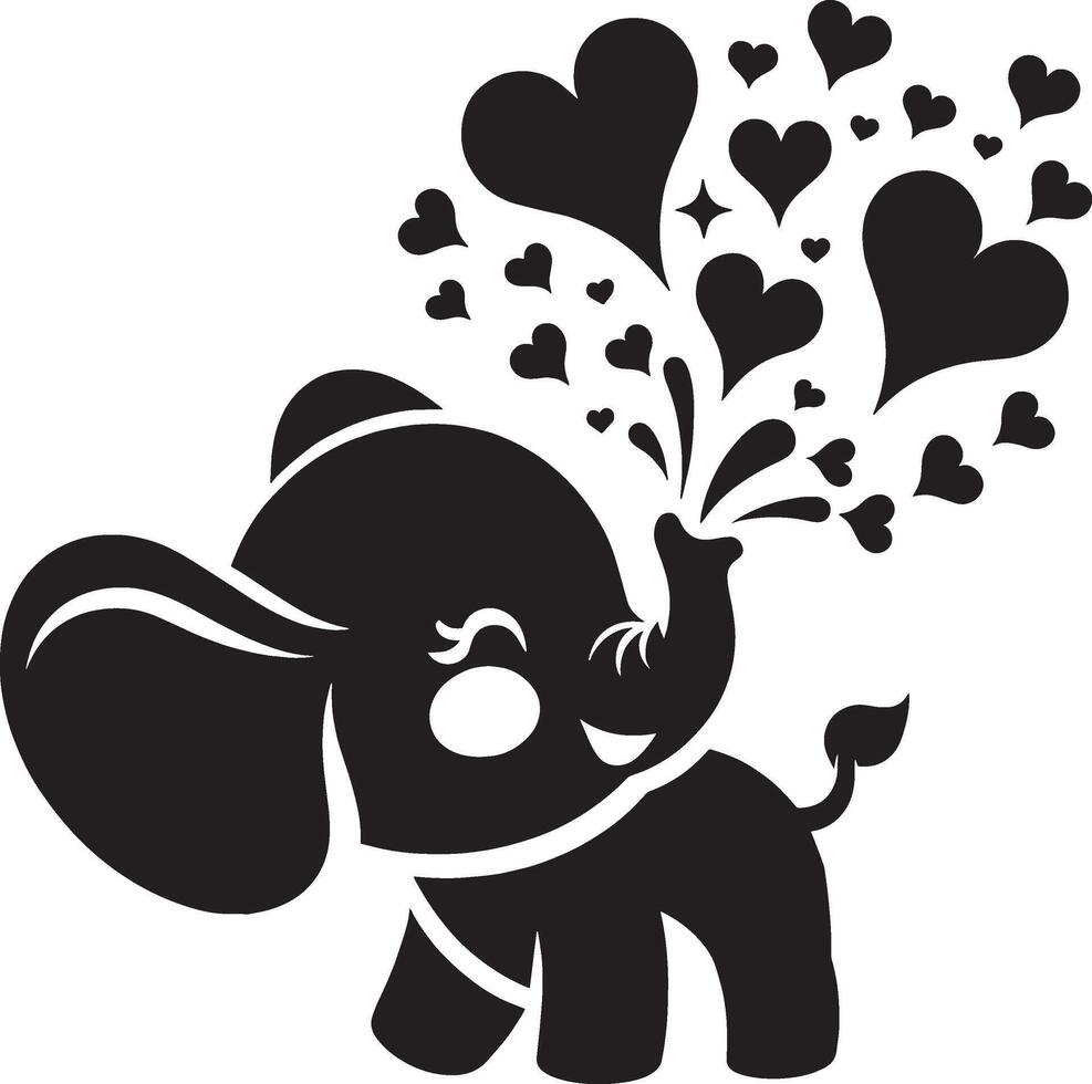 linda bebé elefante soplo corazones desde maletero t vector