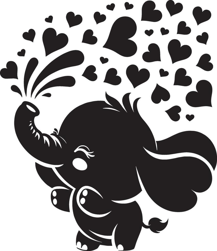 linda bebé elefante soplo corazones desde maletero t vector