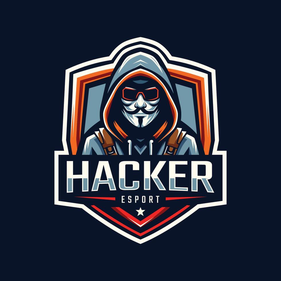 hacker mascot for sports and esport logo team. hacker with anonymous mask mascot illustration vector