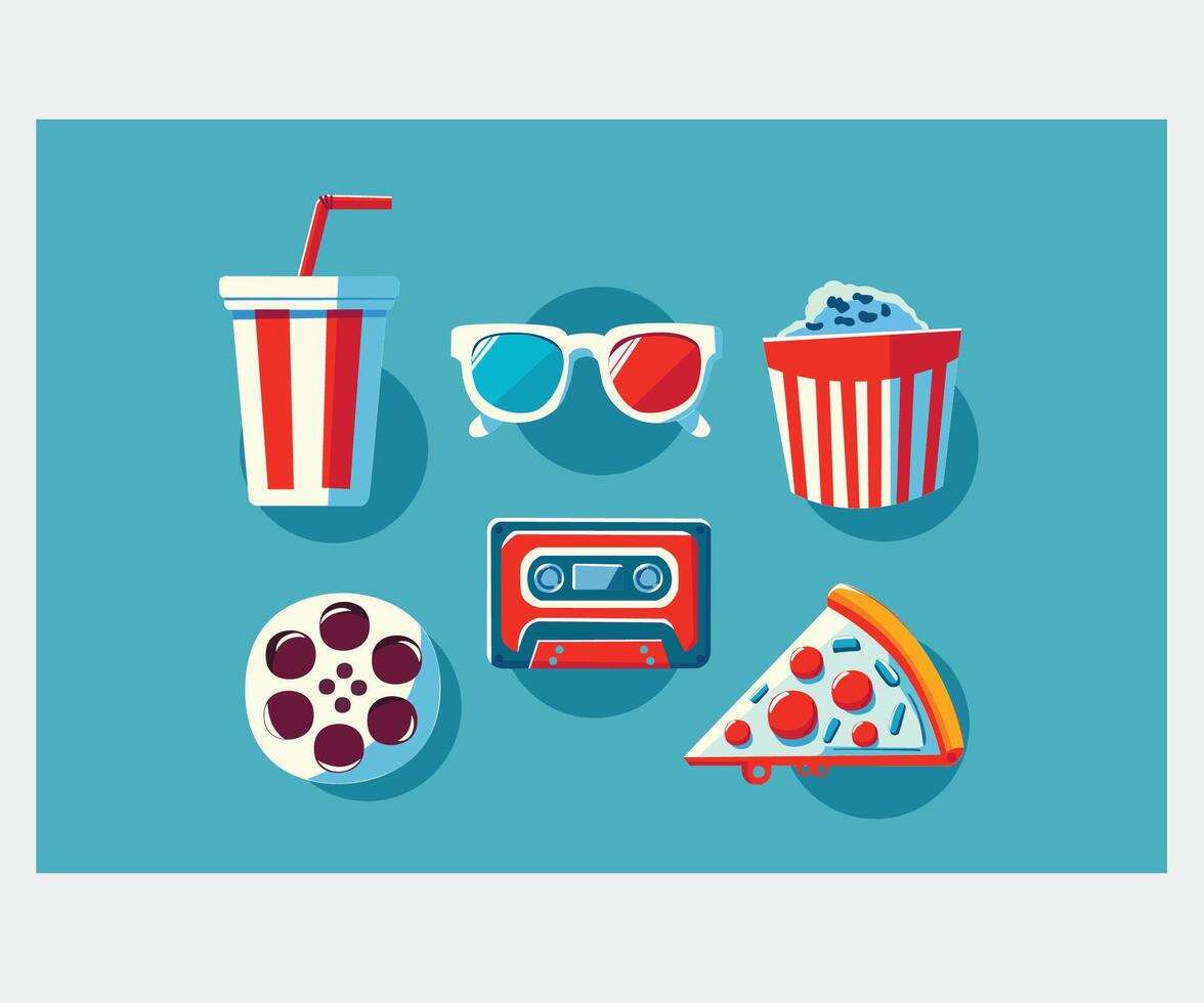 Collection of Colorful Theater Objects Illustration vector