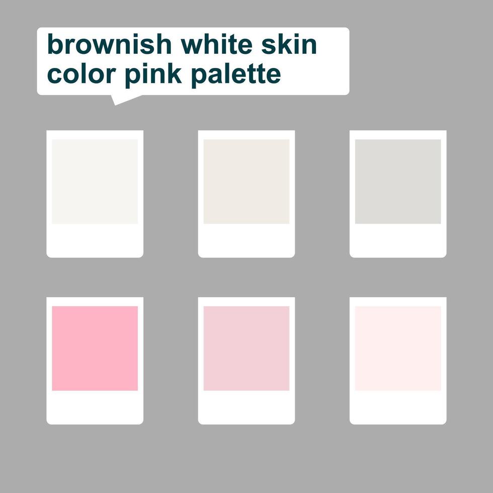 combination of brownish white skin color mixed with pink palette. light cream skin. peach and pink kids color. grey with beige color concept vector