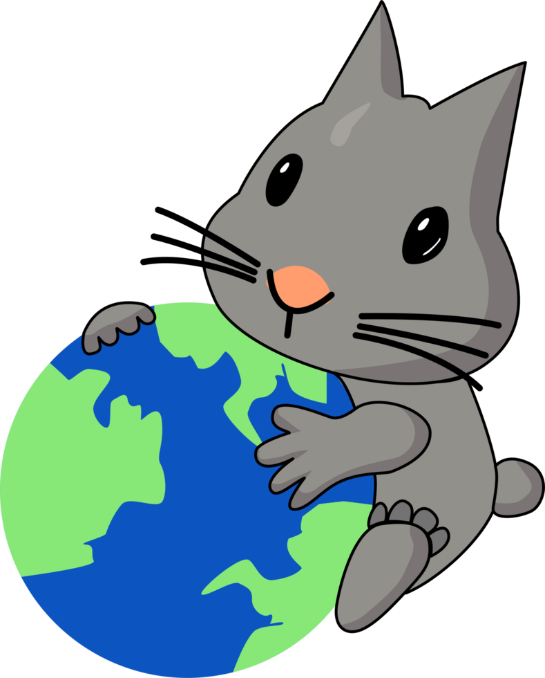 Cute bunny Hug World Cartoon Icon Illustration. png