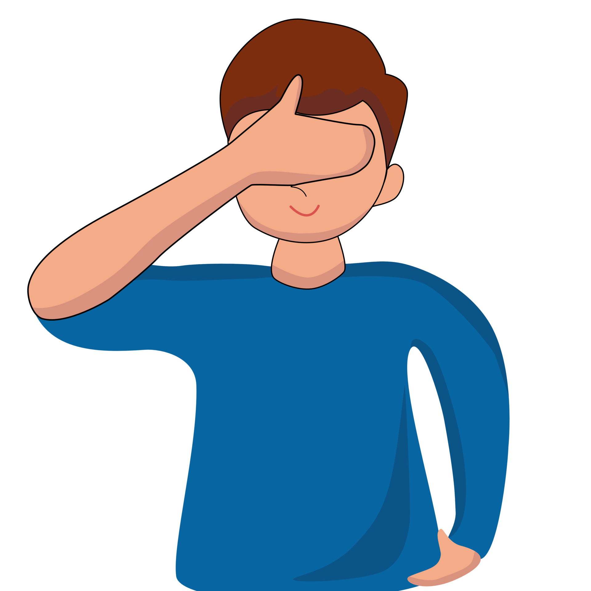 Man covering his eyes with his hands. Cartoon People 44313726 PNG