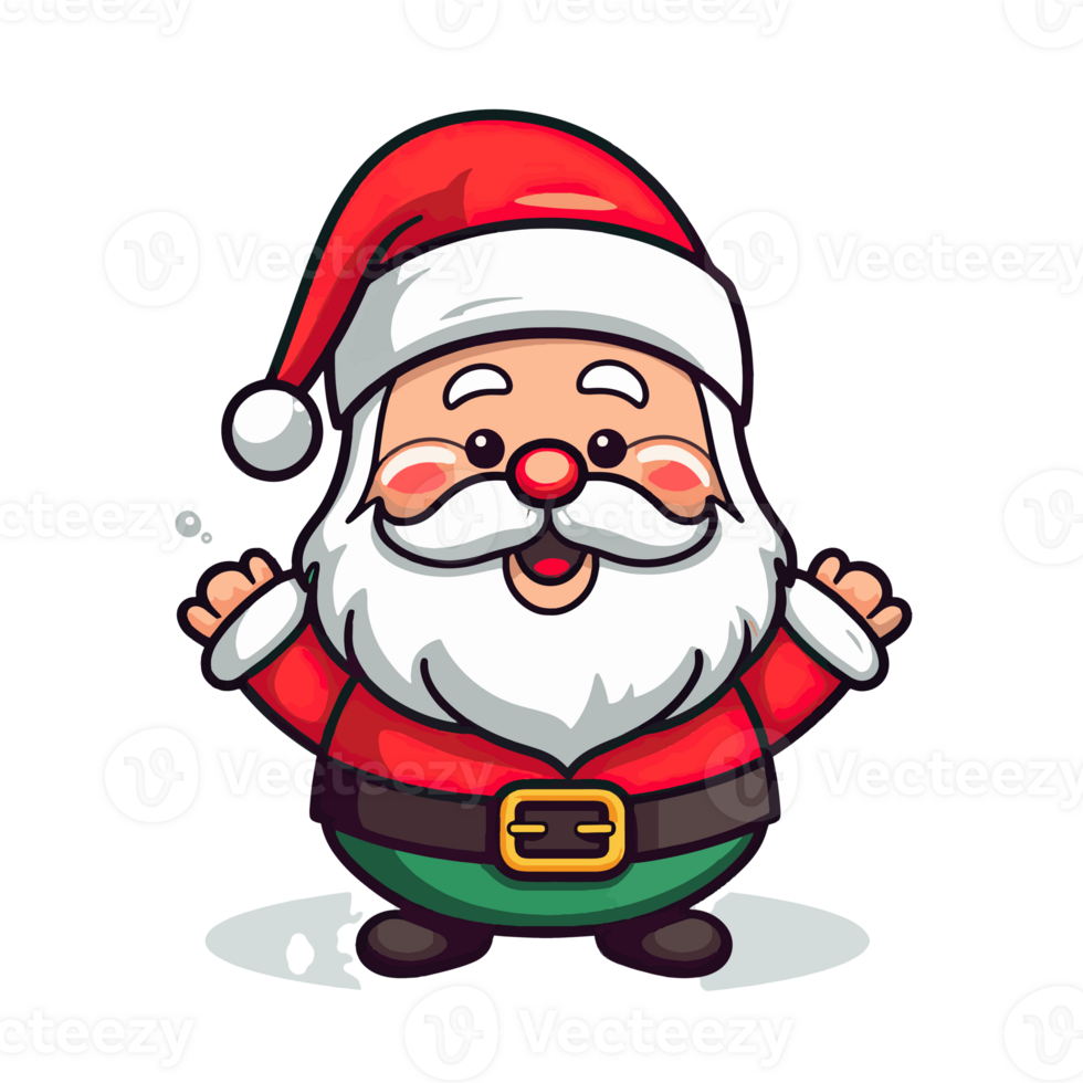 Merry Minimalism Hand drawn Happy Santa Claus Cartoon png