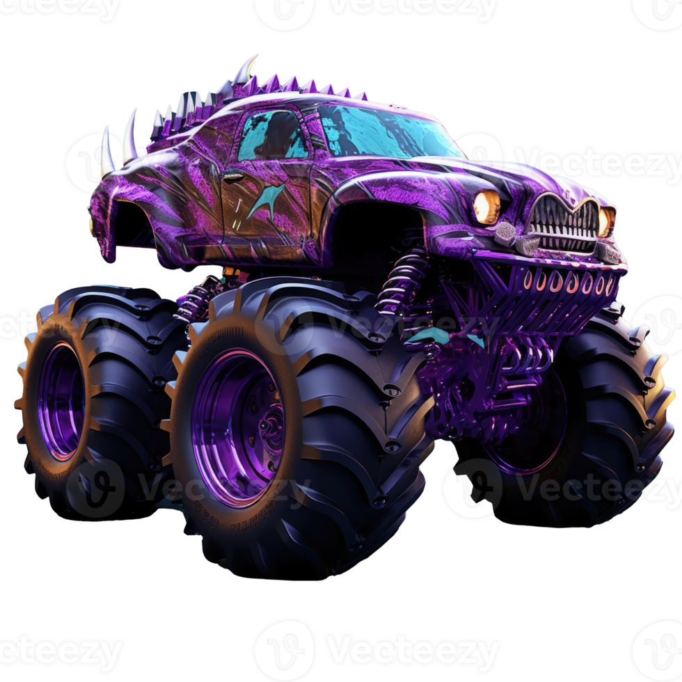 Futuristic Menace Unique Monster Truck Design with a Horror Twist png