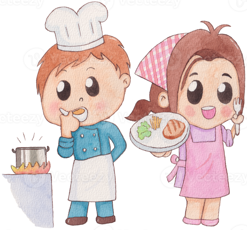 Cute Watercolor People Clipart - Download Diverse Characters png