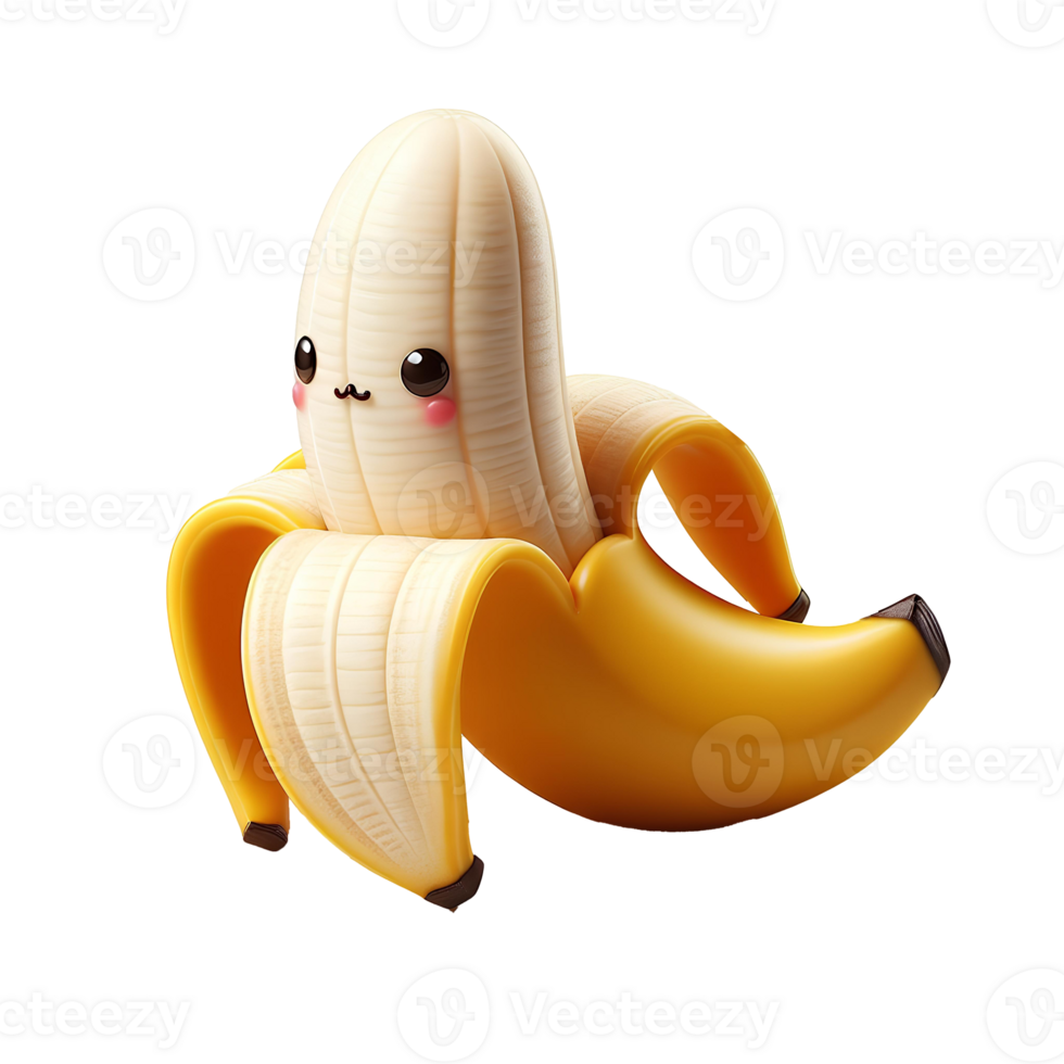 Open banana isolated on transparent background png