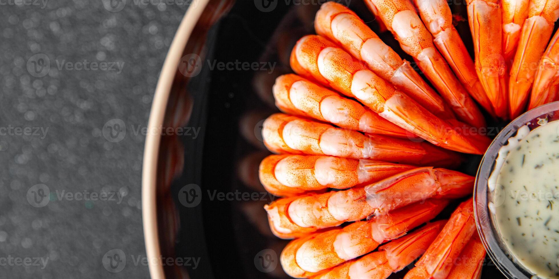 shrimp ready to eat fresh cooking appetizer meal food snack on the table copy space food background rustic photo