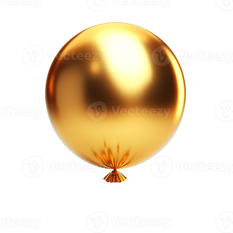 Gold Balloon isolated on transparent background png