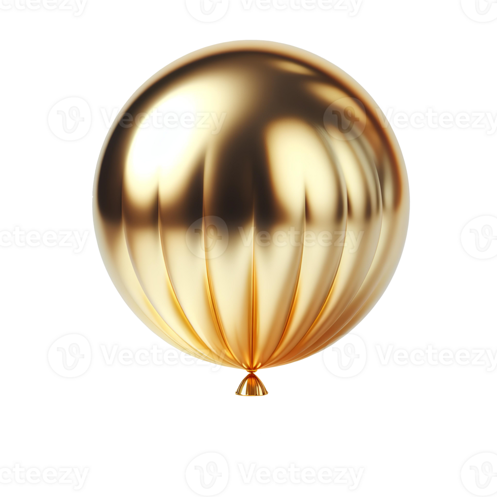 Gold Balloon isolated on transparent background png