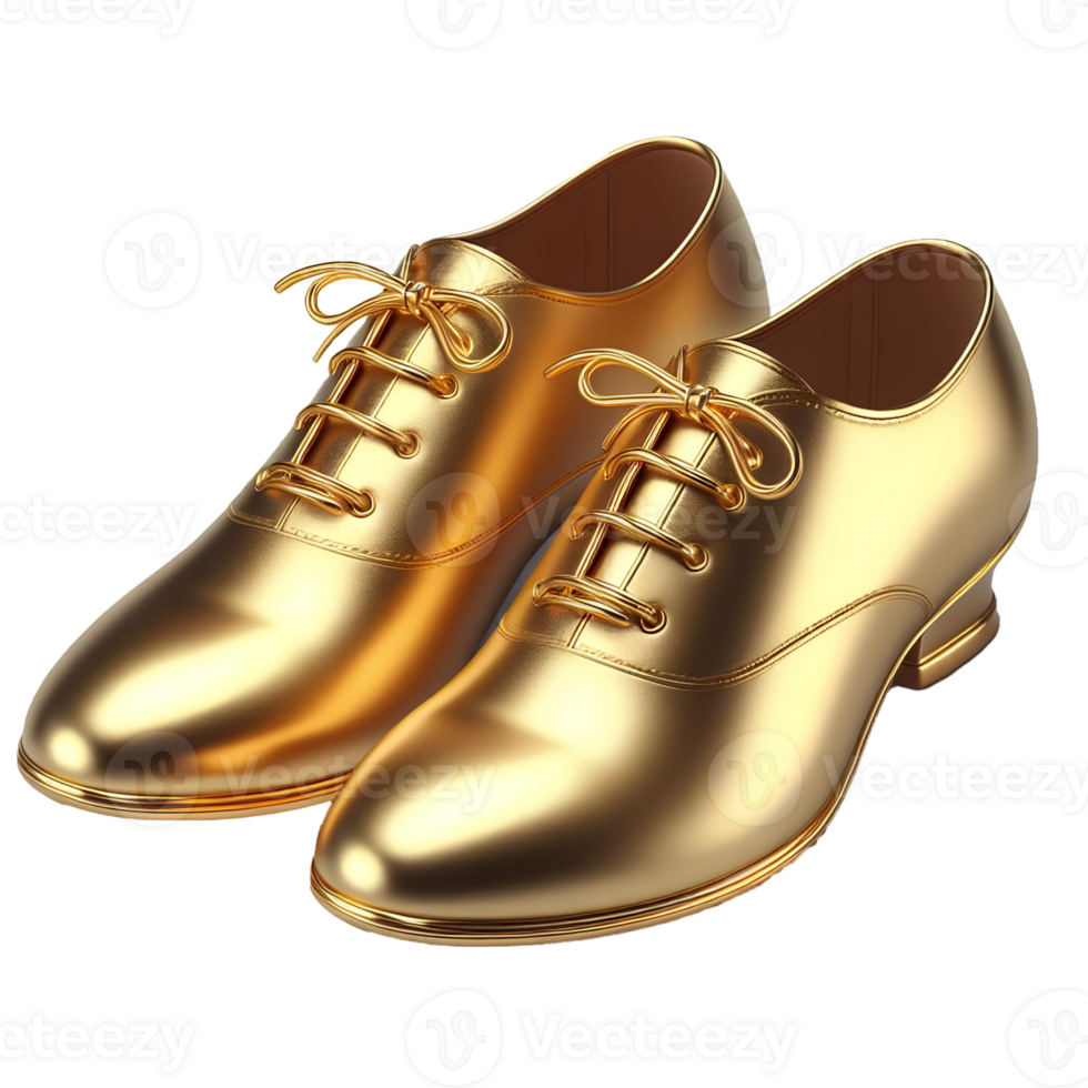 Gold Schuhe isoliert auf transparent Hintergrund png