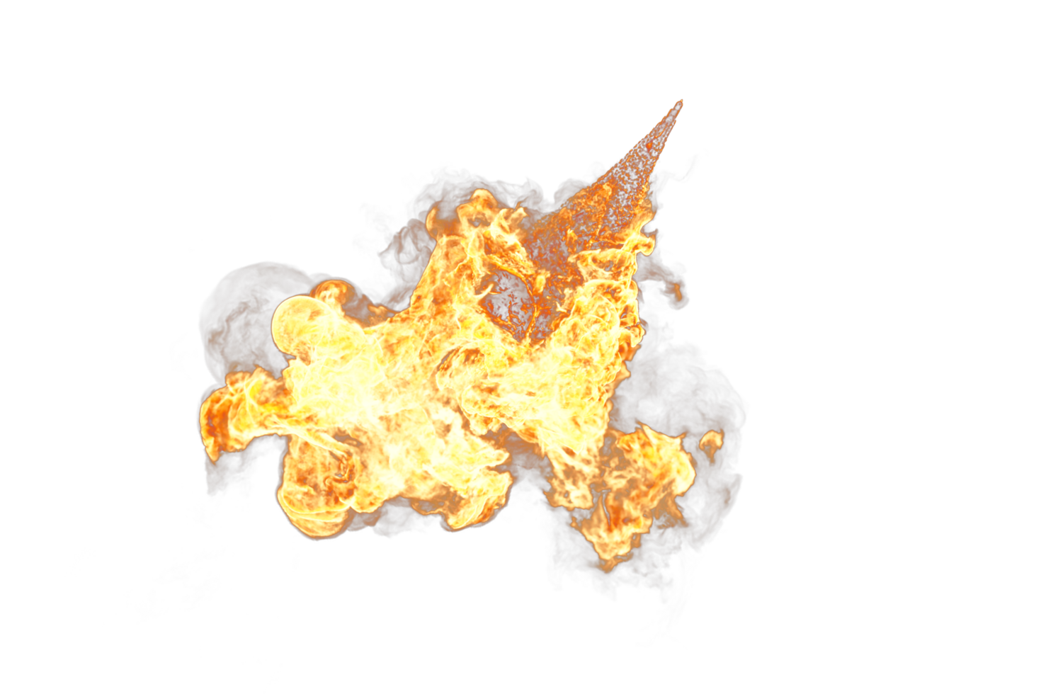Oil fire leaks on transparency background png