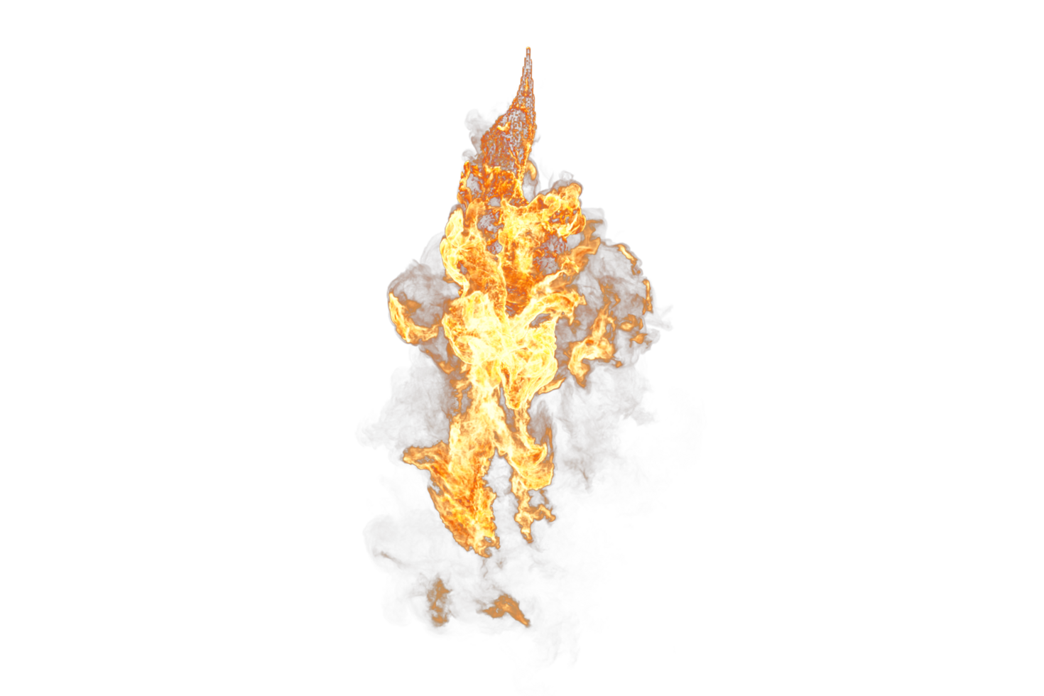 Oil fire leaks on transparency background png