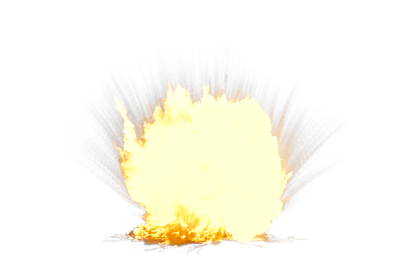 Artillery explosion on transparent background png