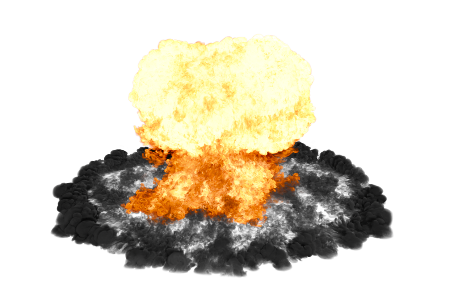 Nuclear explosion on transparency background png