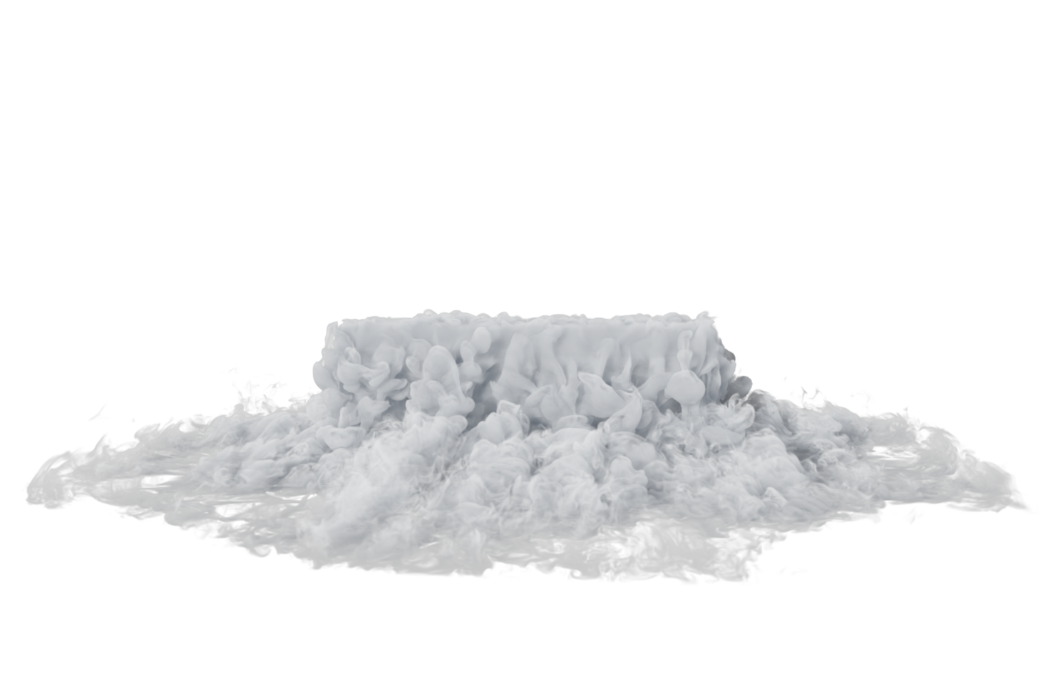 Dry ice smoke with podiums on transparent background png