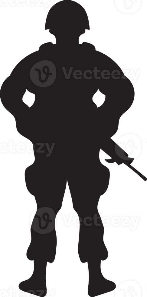 Silhouette Militär- Soldat mit Waffe png