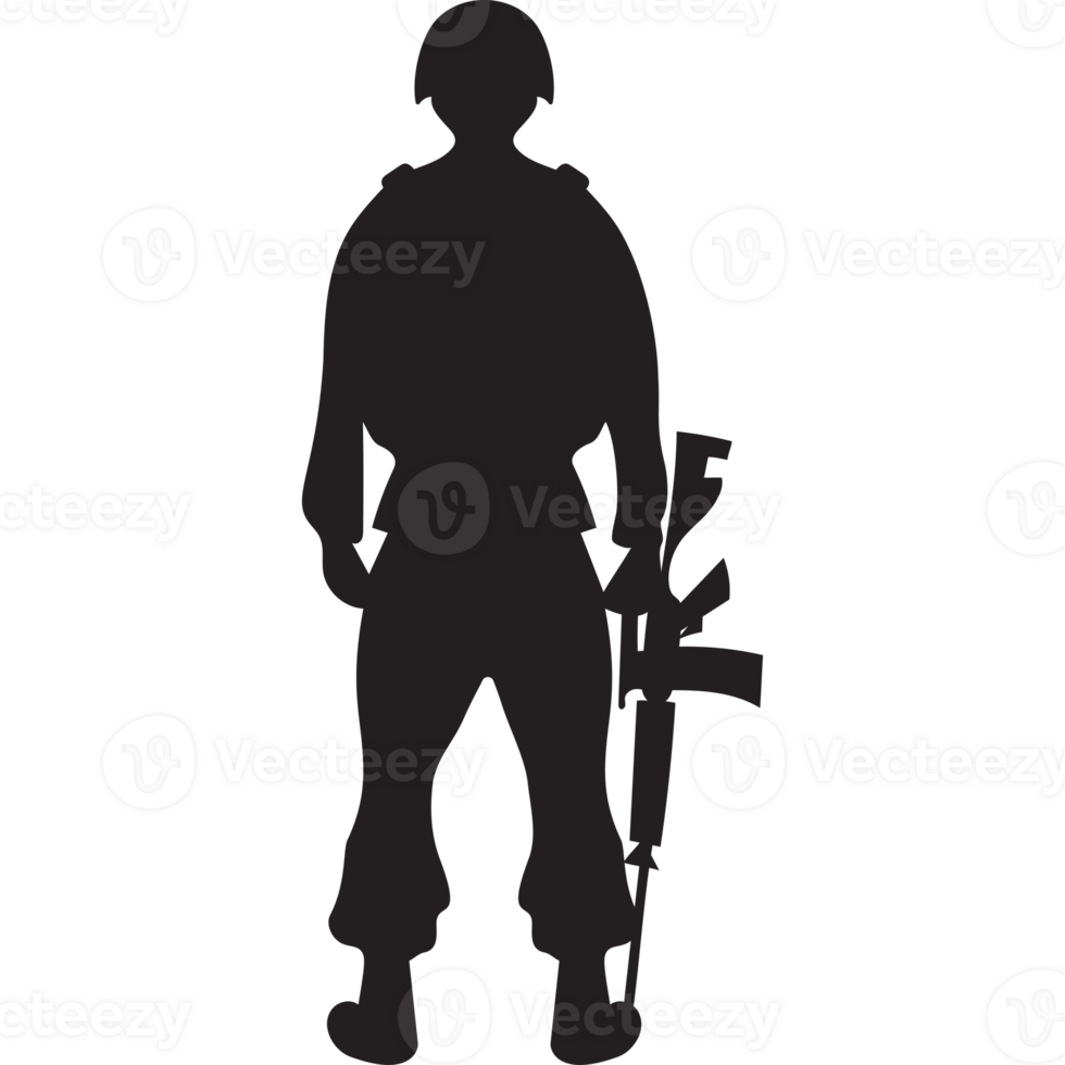 Silhouette Military soldier with weapon png